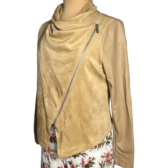 Bagatelle tan faux suede moto jacket size L - Picture 6 of 9